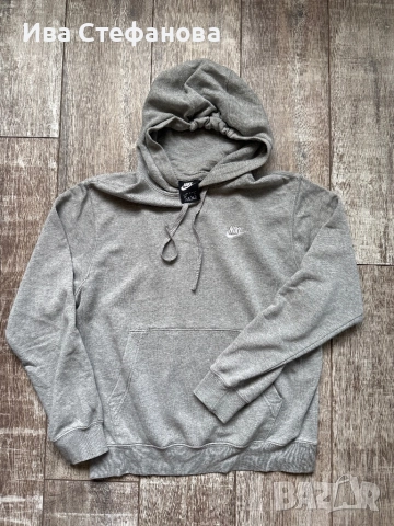 Нов оригинален мъжки суичър сив ватиран 100 % оригинален марков Nike nike Найк 