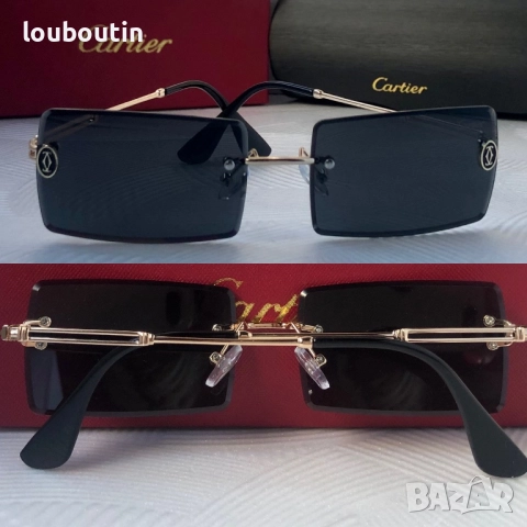 Cartier Мъжки слънчеви очила правоъгълни 3 цвята черни кафяви сини, снимка 4 - Слънчеви и диоптрични очила - 51739091