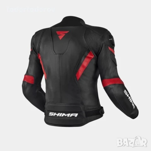 Мъжко кожено мото яке за мотор SHIMA CHASE BLACK/RED 2025, снимка 3 - Аксесоари и консумативи - 51019818