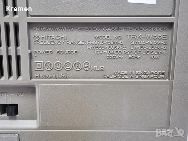 Радио касетофон HITACHI TRK-W55E, снимка 6 - Радиокасетофони, транзистори - 54365014