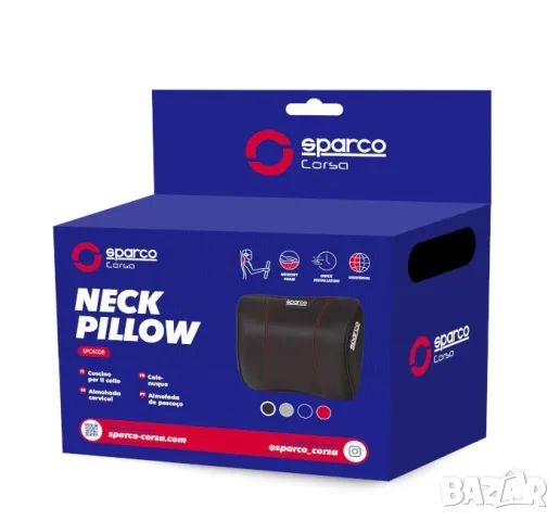 Възглавница за врат Sparco - комфорт при шофиране, снимка 3 - Аксесоари и консумативи - 55859579