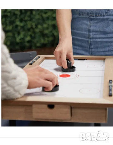  Въздушен хокей Relaxdays - 14 x 65 x 35 см - вкл. тласкач и шайба - за деца и възрастни, снимка 3 - Играчки за стая - 50256399