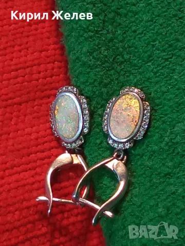 ПРЕКРАСНИ СКЪПОЦЕННИ СРЕБЪРНИ ОБЕЦИ СРЕБРО 925 АНГЛИЙСКА ИЗРАБОТКА с БЯЛ ОГНЕН ОПАЛ и ЦИРКОНИ 26212, снимка 18 - Обеци - 49917578