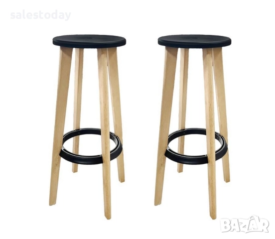 Стол висок, Табуретка с дървени крака, бар стол или комплект, снимка 3 - Столове - 46997867