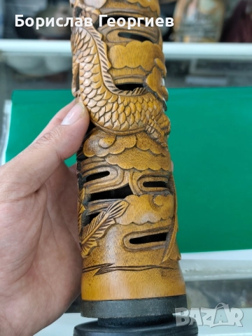 Дървена китайска статуетка за ароматни клечки, снимка 6 - Колекции - 52288036