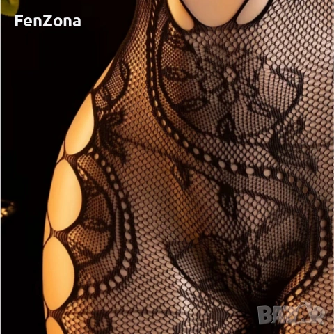 Еротично цяло боди с флорален дизайн – еластично и прилепващо, снимка 3 - Бельо - 53961574