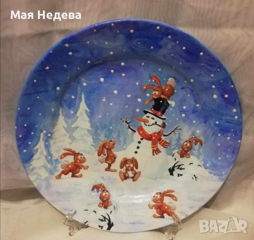 Коледни декоративни чинии. Идея за коледен подарък , снимка 4 - Декорация за дома - 38932264