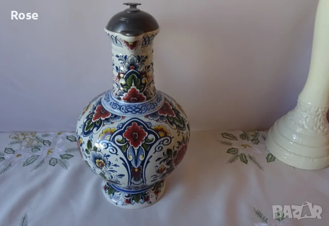 Стомна/кана с метален  капак- Antiquk  "Стар Делфт" , снимка 6 - Вази - 51425253
