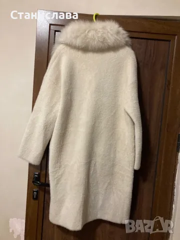 Палто вълна, ангора, яка лисица, снимка 4 - Палта, манта - 48610415