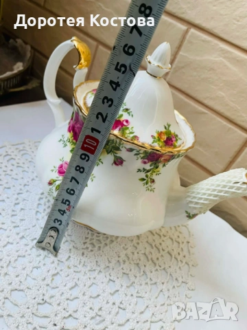 ROYAL ALBERT красив чайник от Англия от костен порцелан, снимка 10 - Антикварни и старинни предмети - 53301023
