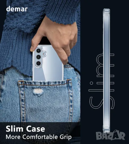 Калъф FNTCASE за Samsung Galaxy A35-5G, прозрачен, включва протектор за екран, снимка 6 - Калъфи, кейсове - 49828229