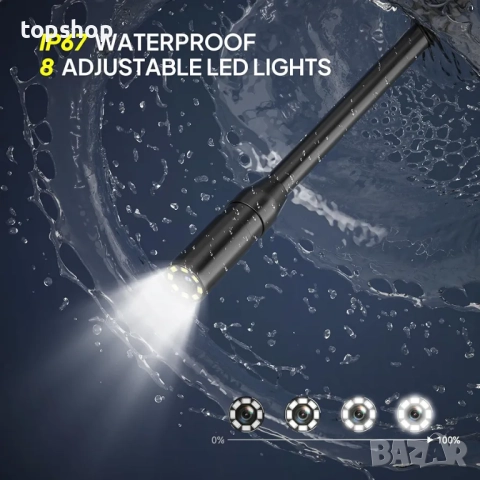 Нов ендоскоп Qimic с фенерче, 1080P HD тръбна камера с 8 светодиода, 2.4-инчов IPS IP67 екран ..., снимка 5 - Аксесоари и консумативи - 52178577