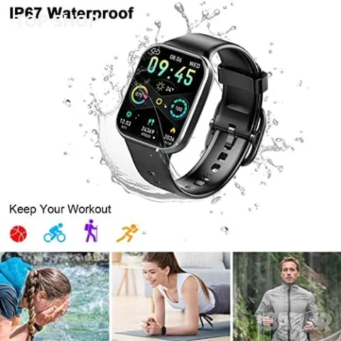 Нов Смарт часовник 1,69 инча Мъже Жени Подарък iOS Android, снимка 7 - Смарт гривни - 49956844