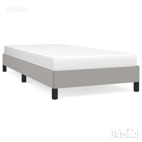 vidaXL Рамка за легло без матрак, светлосива, 90x190 см, плат