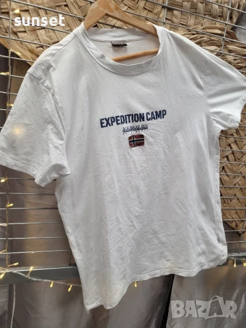 Памучна бяла тениска  Napapijri- XXL, снимка 1