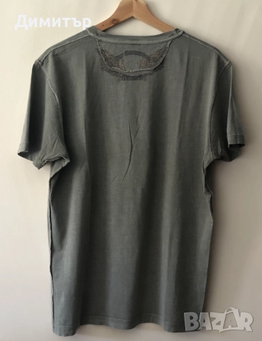 Мъжка сива тениска с принт, снимка 3 - Тениски - 52034390