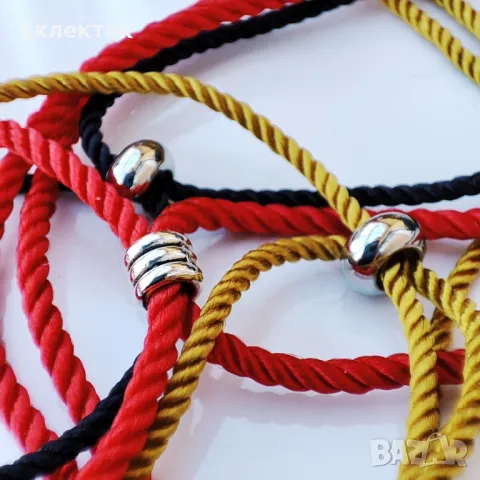 Колиета с голяма магатама от обсидиан и миланска корда, снимка 8 - Колиета, медальони, синджири - 48126733