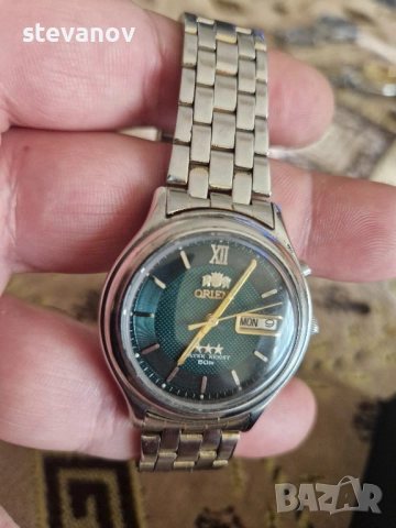 ориент циферблат зелен металик релеф, снимка 3 - Мъжки - 52231682