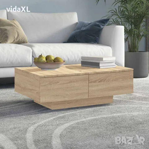 vidaXL Маса за кафе, дъб сонома, 90x60x31 см, инженерно дърво, снимка 2 - Маси - 56147762