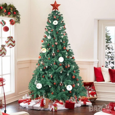 Коледна Елха Sunkky 180см с 1000 Клона– Реалистичен Дизайн, Стабилна Метална Стойка!, снимка 3 - Декорация за дома - 51979352