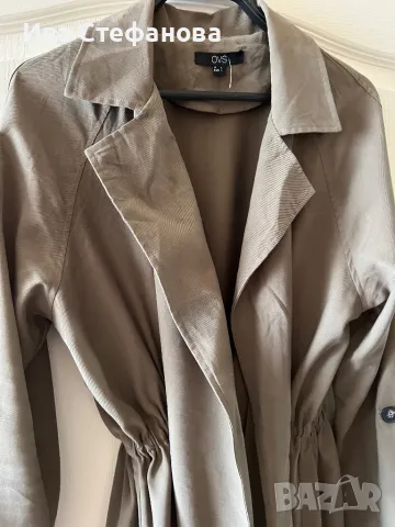  Нов вискоза тъмно зелен елегантен шлифер тип рокля набран в талията , снимка 5 - Палта, манта - 49155901