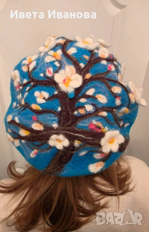 Ръчно изработени вълнени арт барети, снимка 4 - Шапки - 53176499