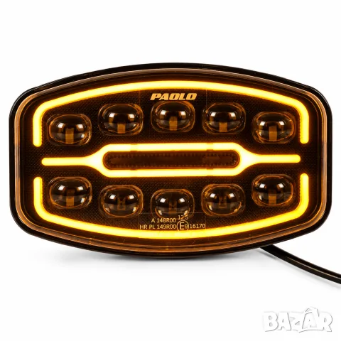LED халоген 55W 12-24V с бяла и Amber контурна светлина, снимка 2 - Аксесоари и консумативи - 55871024