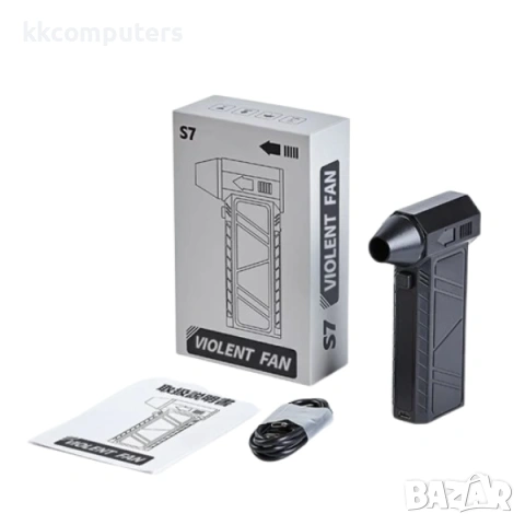 Вентилатор + безжична прахосмукачка Violent Fan S7 / Черен / Баркод : 2404337
