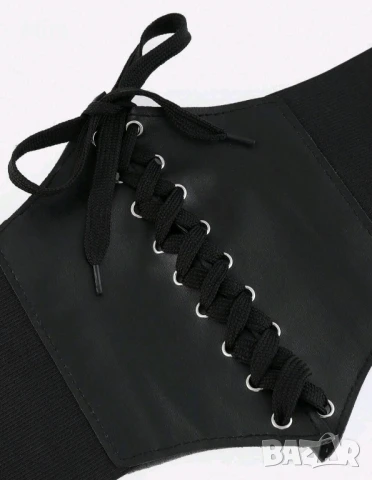 М Кожен ,черен ,еластичен, широк ,колан / корсет /, снимка 2 - Корсети, бюстиета, топове - 50491441