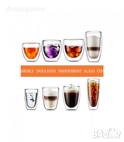 2963 Чаша от двустенно стъкло за топли, студени напитки и кафе, снимка 8 - Чаши - 34264761