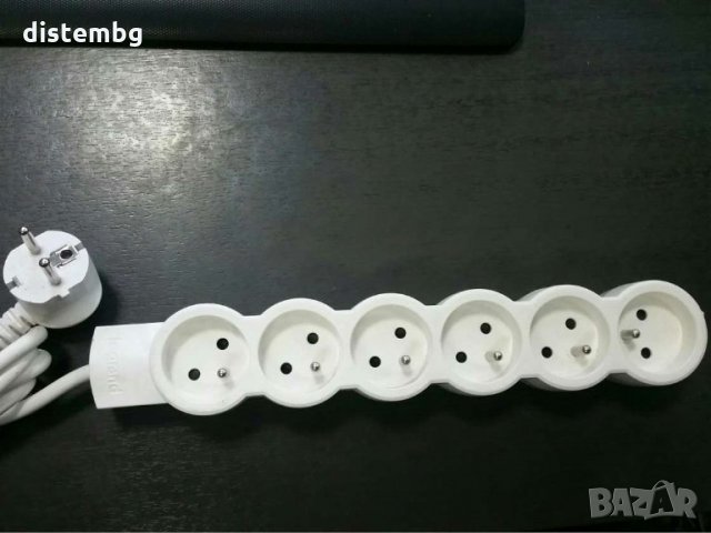 Разклонител френски стандарт 6 гнезда с 1,5 кабел серия Standart Legrand