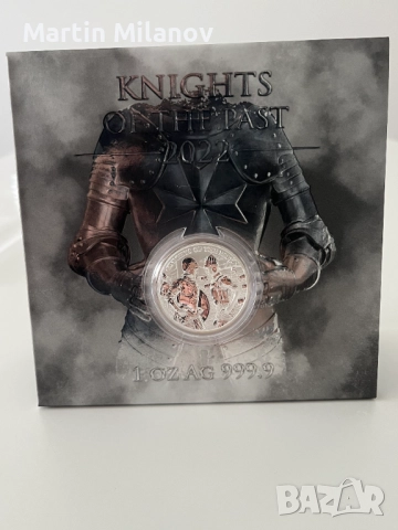 Сребърна инвестиционна монета, Рицарите на миналото (Малта), ограничен, снимка 5 - Нумизматика и бонистика - 52878879