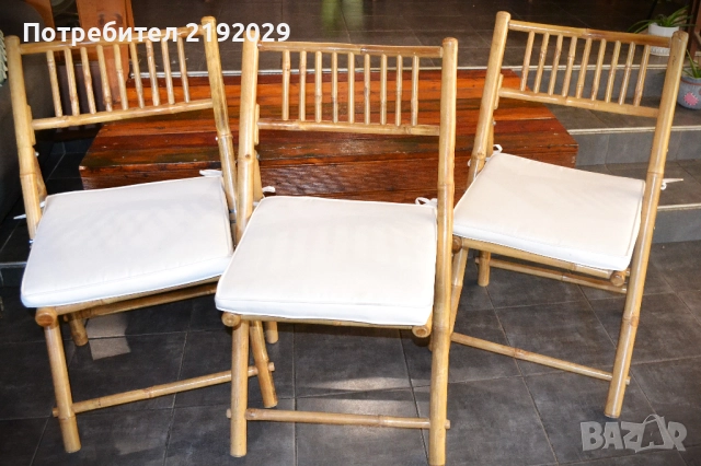 Сгъваеми ГРАДИНСКИ СТОЛОВЕ от бамбук  , снимка 3 - Столове - 51680878