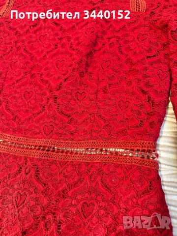 Рокля, дантела, червена, снимка 6 - Рокли - 42191908