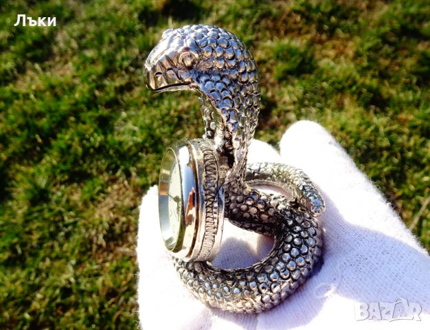 Seiko посребрен настолен часовник Кобра,Змия.  , снимка 11 - Антикварни и старинни предмети - 32045487