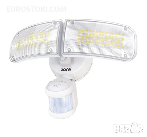 ZOFO LED прожектор със сензор за движение, 4000LM, 5000K, 35W мощен външен прожектор с 2 лампи