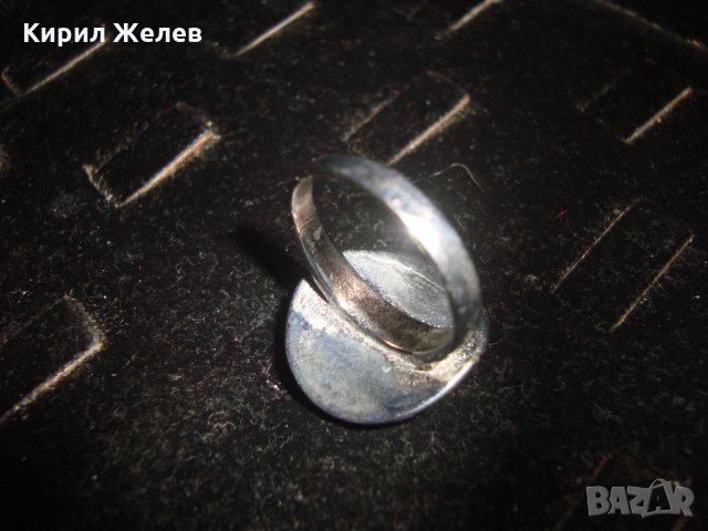 СТАР ВИНТИДЖ СРЕБЪРЕН ПРЪСТЕН с КРИСТАЛЧЕТА и БЯЛ ЕМАЙЛ 19426, снимка 10 - Пръстени - 31578655
