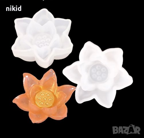 3D Голям Красив Лотос Лотус силиконов молд форма за фондан смола гипс сапун шоколад украса декор 