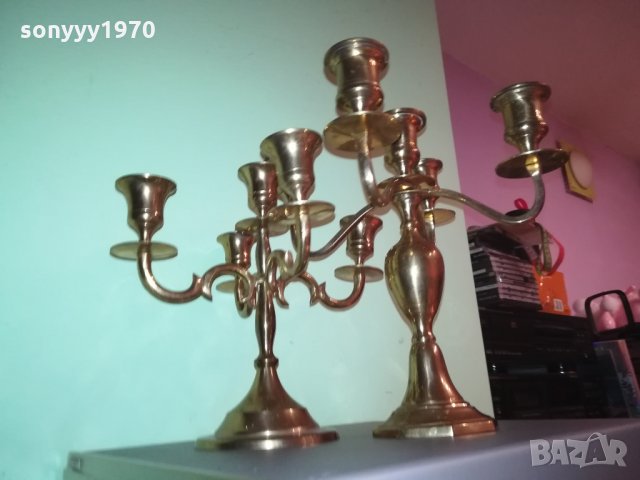 ЗЛАТНИ СВЕЩНИЦИ ВНОС ШВЕЦИЯ 2812211933, снимка 8 - Антикварни и старинни предмети - 35262216