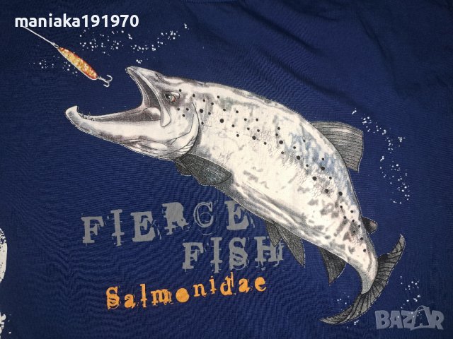 Fladen Fishing Hungry Salmon t-paita T-Shirt  (L) риболовна тениска, снимка 3 - Спортна екипировка - 42787554