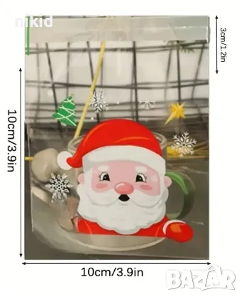 микс 50 бр коледни опаковъчни пликчета торбички за дребни сладки ръчна изработка, снимка 2 - Други - 47308834