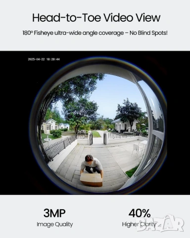 НОВА WiFi камера звънец ieGeek Bell J10 AI – 3MP Video Doorbell Smart , снимка 8 - IP камери - 53927022