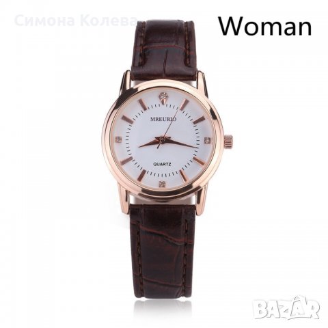 ✨Класически ръчен часовник с кожена верижка, дамски и мъжки вариант - черна/кафява каишка, снимка 16 - Луксозни - 38870002