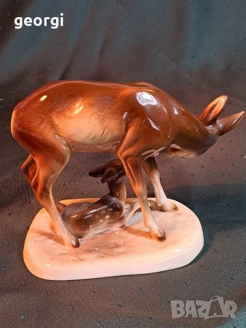 немска порцеланова фигурка сърна GDR , снимка 3 - Колекции - 54176703