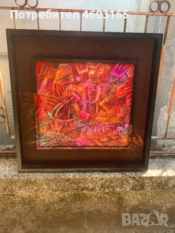 картина абстракция в червено  