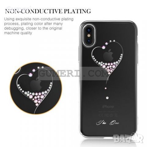 Apple iPhone X / XS  Твърд Кейс - Swarowski Сърце, снимка 6 - Калъфи, кейсове - 31815941