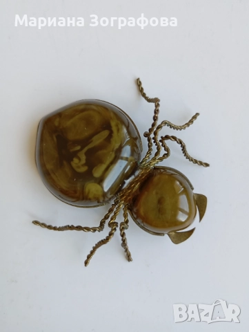 Старинни брошки 7 бр., - Сребърни обеци и медальони 1970-80, Пръстени с чешки камъни "Оптима" 80 г., снимка 3 - Антикварни и старинни предмети - 48819592