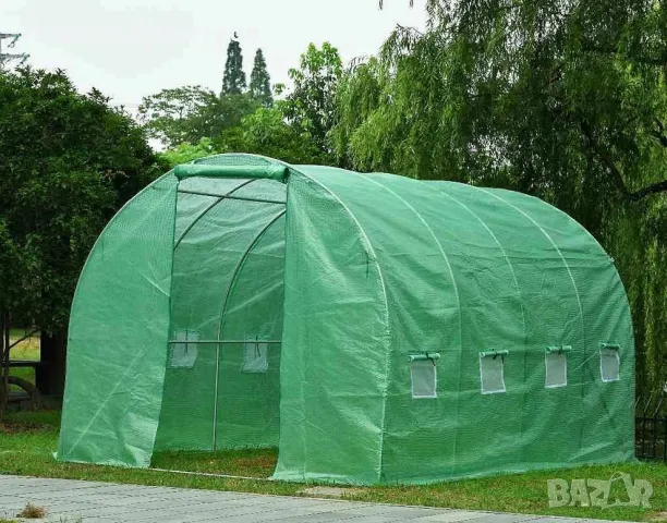 Тунелна оранжерия - зелена, различни размери, снимка 1