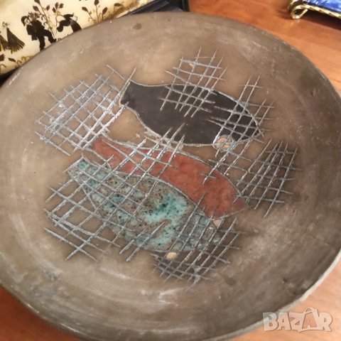 НАМАЛЕНА Raku антикварна керамична фруктиера , снимка 3 - Декорация за дома - 36532828