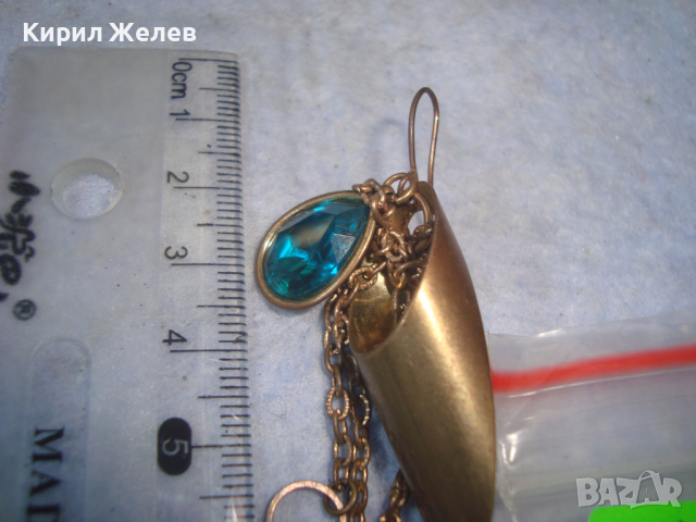 КРАСИВИ ЗЛАТИСТИ МЕСИНГОВИ ВИНТИДЖ ОБЕЦИ РЪЧНА АРТ ИЗРАБОТКА с ФАСЕТ КРИСТАЛИ 4186, снимка 7 - Обеци - 36524959